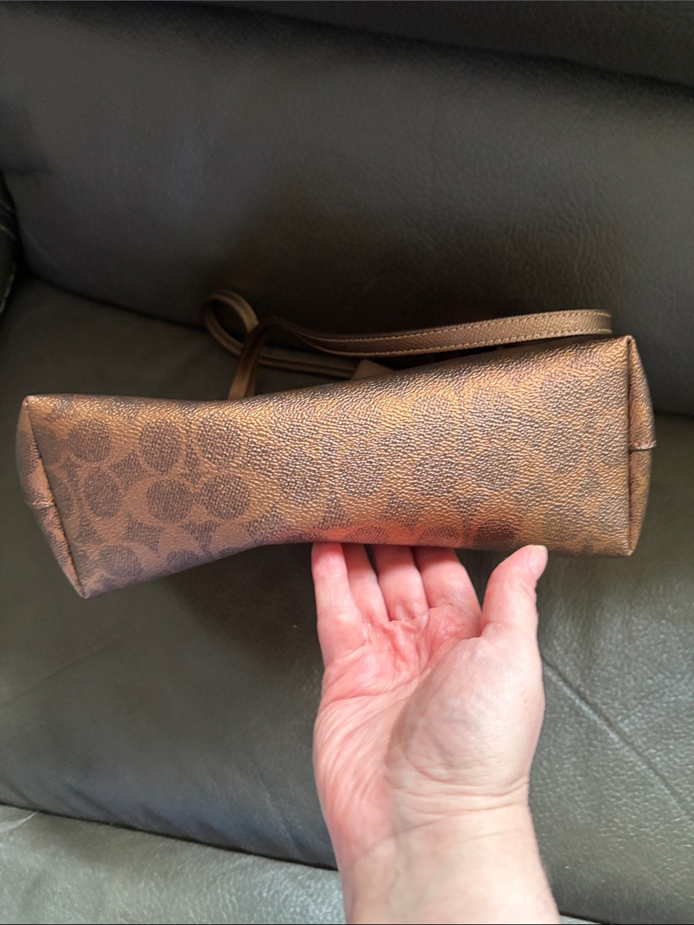 Coach medium signature Fiona tote in copper brown - Picture 8 of 9